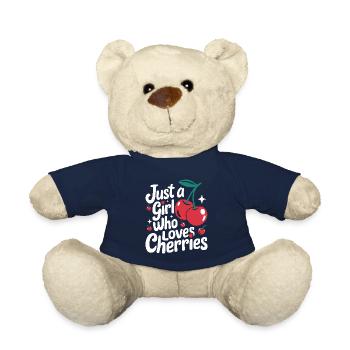 Cherries Cherries Fruits Food - Teddy Bear - french navy - Front