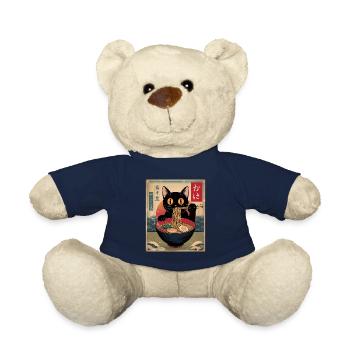 Kawaii Cat Ramen Noodles Anime Cat - Teddy Bear - french navy - Front