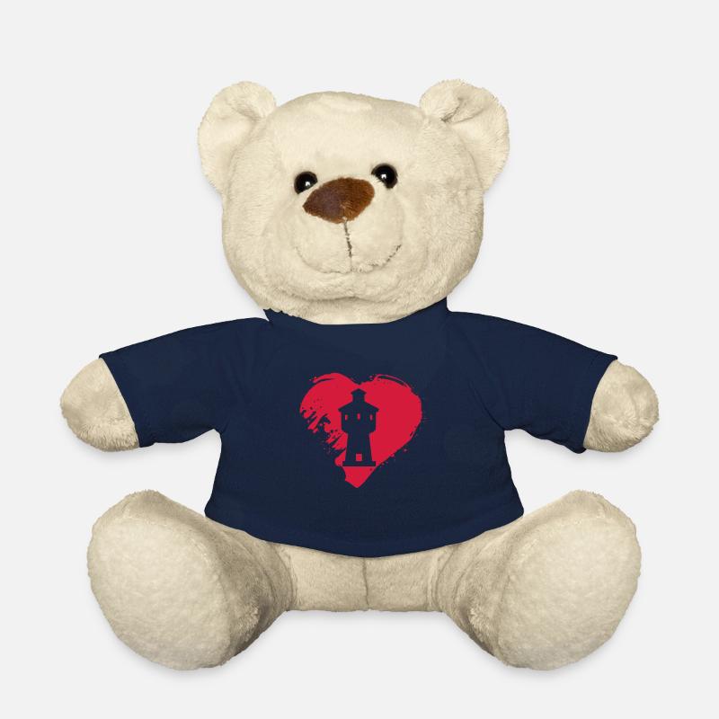 Langeoog Herz Wasserturm Geschenk - Teddy - French Navy