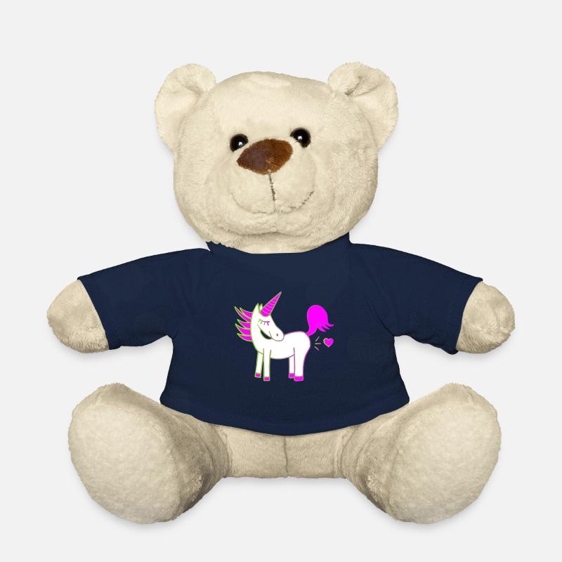 Coeur de Licorne Licorne - Nounours - bleu marine