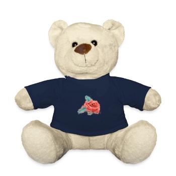 Flower rose brightly glowing - Teddy Bear - french navy - Front