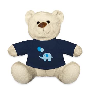 Sweet Funny Baby Elephant with Balloons - Teddy - French Navy - Vorne