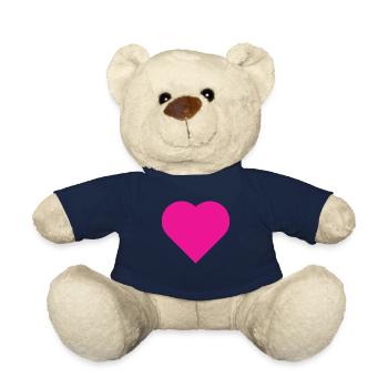 Pink heart simple - Teddy Bear - french navy - Front