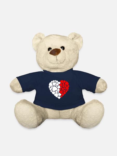 Herz Kleine Herzen Liebe - Teddybjørn - navy