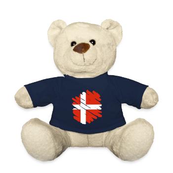 Drapeau du Danemark Scandinavie Drapeau du Danemark Voyage - Nounours - bleu marine - Devant