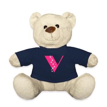 Buchstabe V Glitzer - Teddy - French Navy - Vorne
