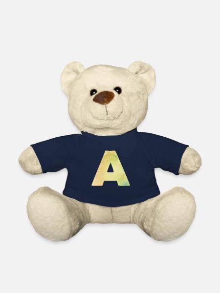 La lettre A - Nounours - bleu marine