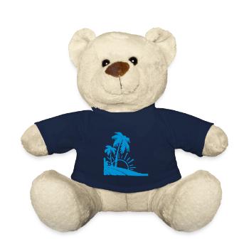island sun beach palm - Teddy Bear - french navy - Front