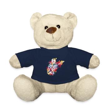 Guitar lover watercolor design for guitarists - Teddy Bear - french navy - Front