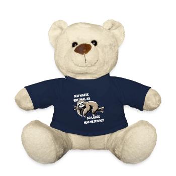 Faultier Ich wart erstmal ab so lange mach ich nix - Teddy - French Navy - Vorne