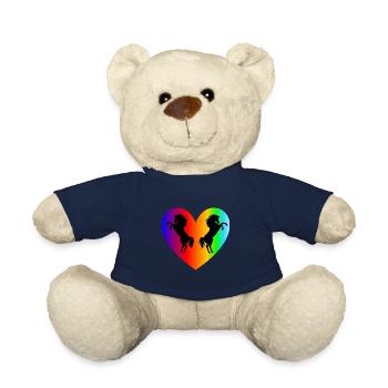 rising horses - horse love - horses gift - Teddy Bear - french navy - Front