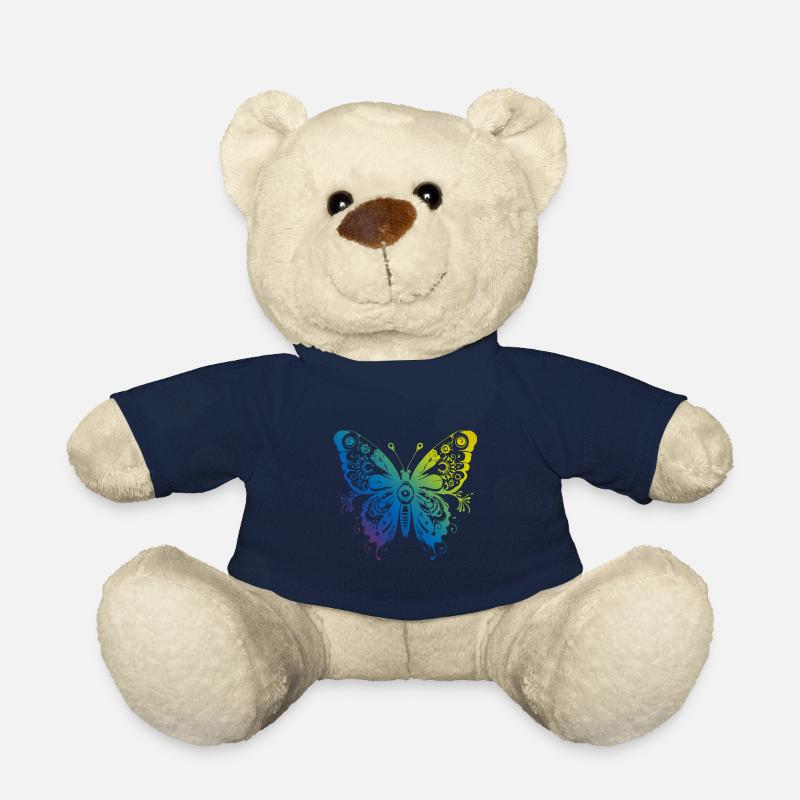 Schmetterling Mandala Boho - Teddy - French Navy