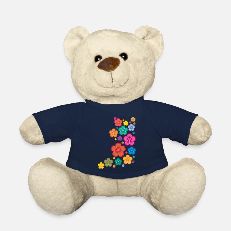 floral shirt - Teddy Bear - french navy