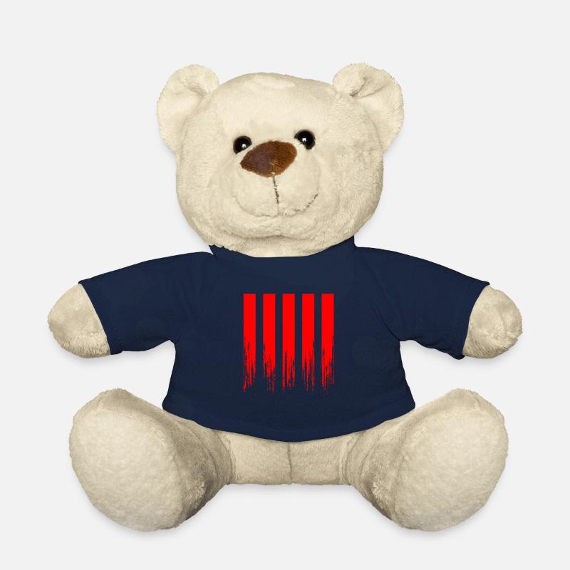 RAYURES ROUGES - Nounours - bleu marine