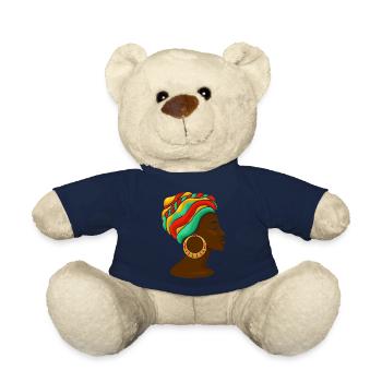 Beautiful Africa Art African American Woman - Teddy Bear - french navy - Front