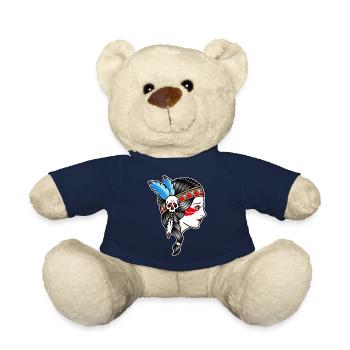 Indisches Frauengesicht - Zeichnung old school - Teddy - French Navy - Vorne