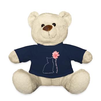 Miezekatze Mit Blume Katze Geschenk - Teddy - French Navy - Vorne