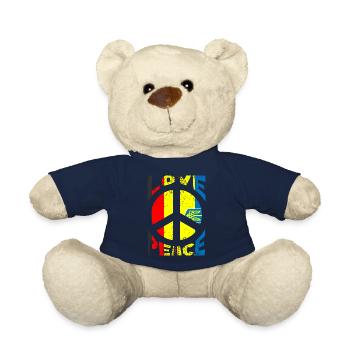Ukraine Deutschland Flagge Love Peace Frieden - Teddy - French Navy - Vorne