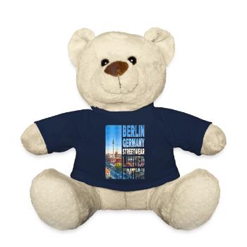 Berlin Germany City Skyline Home Love - Teddy Bear - french navy - Front