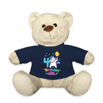 Licorne du 4ème anniversaire - Nounours - bleu marine - Devant