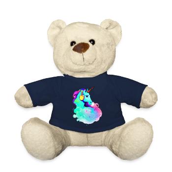 Licornes Écoutez de la musique Licorne Animal mythique Licorne - Nounours - bleu marine - Devant