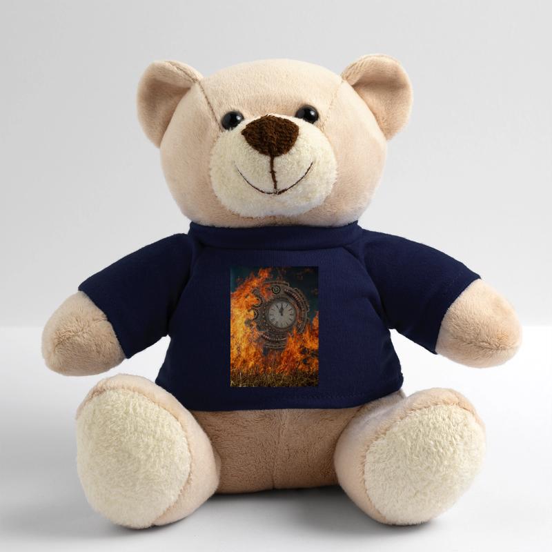 Fiery clock. Teddy Bear