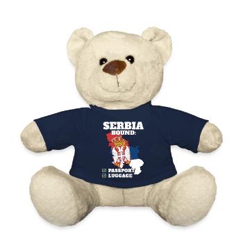 Serbie Bound Country Travel Vacances drapeau serbe - Nounours - bleu marine - Devant