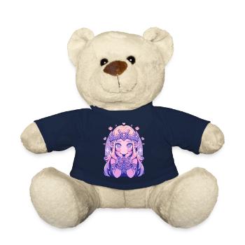 Cute Chibi Princess - Cute Fairy Tale Design - Teddy Bear - french navy - Front