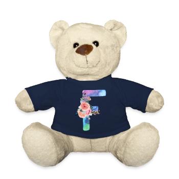 Buchstabe f Aquarell - Teddy - French Navy - Vorne
