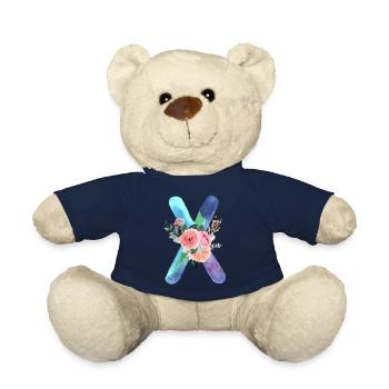 Letter x watercolor - Teddy Bear - french navy - Front