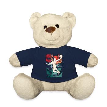 Basketball Basketballer Spieler Fan Vintage Retro - Teddy - French Navy - Vorne