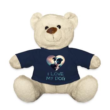 Border Colllie digital Art - Teddy - French Navy - Vorne