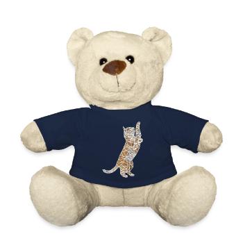 Geometrische spielende Katze - Teddy - French Navy - Vorne