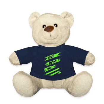 funny quote embracing courage bday gift idea happy - Teddy Bear - french navy - Front