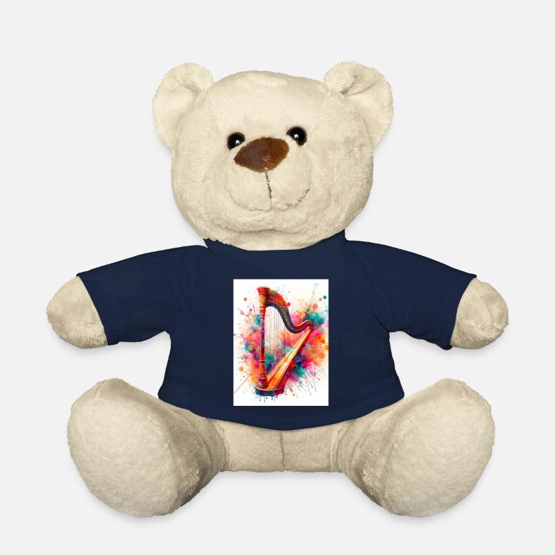 Harpe aquarelle - Nounours - bleu marine