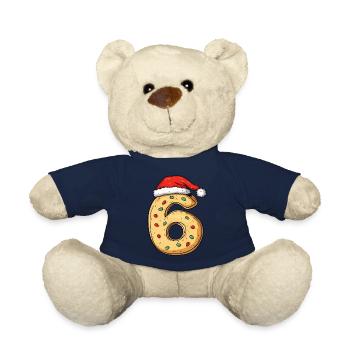 6 Number Christmas Biscuit - Teddy Bear - french navy - Front