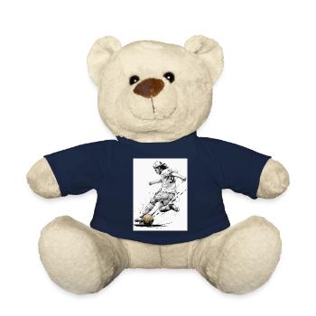 Dynamic Black And White Soccer Player Fussballer - Teddy - French Navy - Vorne