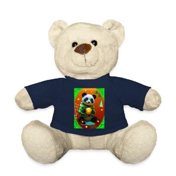 Cyber Panda mit Neon Zitrone - Teddy - French Navy - Vorne