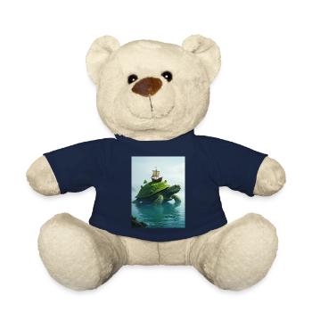 Aspidochelone, tortue marine médiévale du myt européen - Nounours - bleu marine - Devant