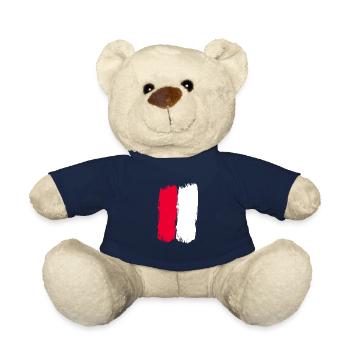 Red White White Red T Shirt - Teddy Bear - french navy - Front
