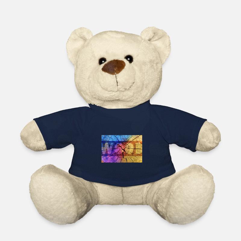 Holz - Bois - Baum - Coloré - Nounours - bleu marine