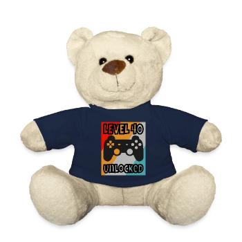 40ème anniversaire Gamer Level 40 unlocked - Nounours - bleu marine - Devant