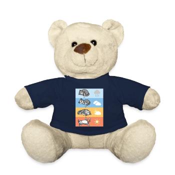 funny sleeping weather cats cuddly outfit - Teddy Bear - french navy - Front