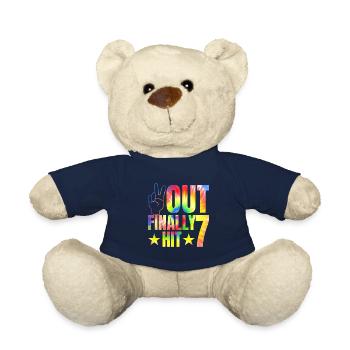 Enfin atteint le 7e anniversaire du célébrant de 7 ans - Nounours - bleu marine - Devant