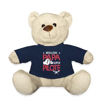 Cadeau papa meilleur papa pilote de drone - Nounours - bleu marine - Devant