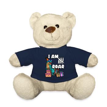 Je suis 5 Roars | Chemise d’anniversaire de dinosaure - Nounours - bleu marine - Devant