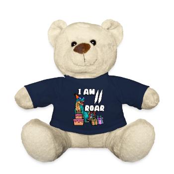 Je suis 2 Roar | Chemise d’anniversaire de dinosaure | - Nounours - bleu marine - Devant
