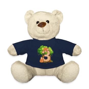 3ème anniversaire | | d’anniversaire de paresseux Paresse - Nounours - bleu marine - Devant