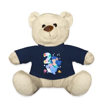 2ème anniversaire | Anniversaire de sirène | - Nounours - bleu marine - Devant