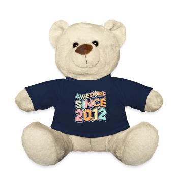 Fantastic Since 2012 Flower Theme - Teddy Bear - french navy - Front